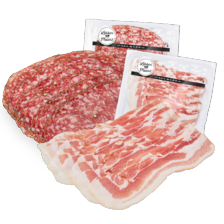 Franse pur porc of ontbijtspek droog gezouten